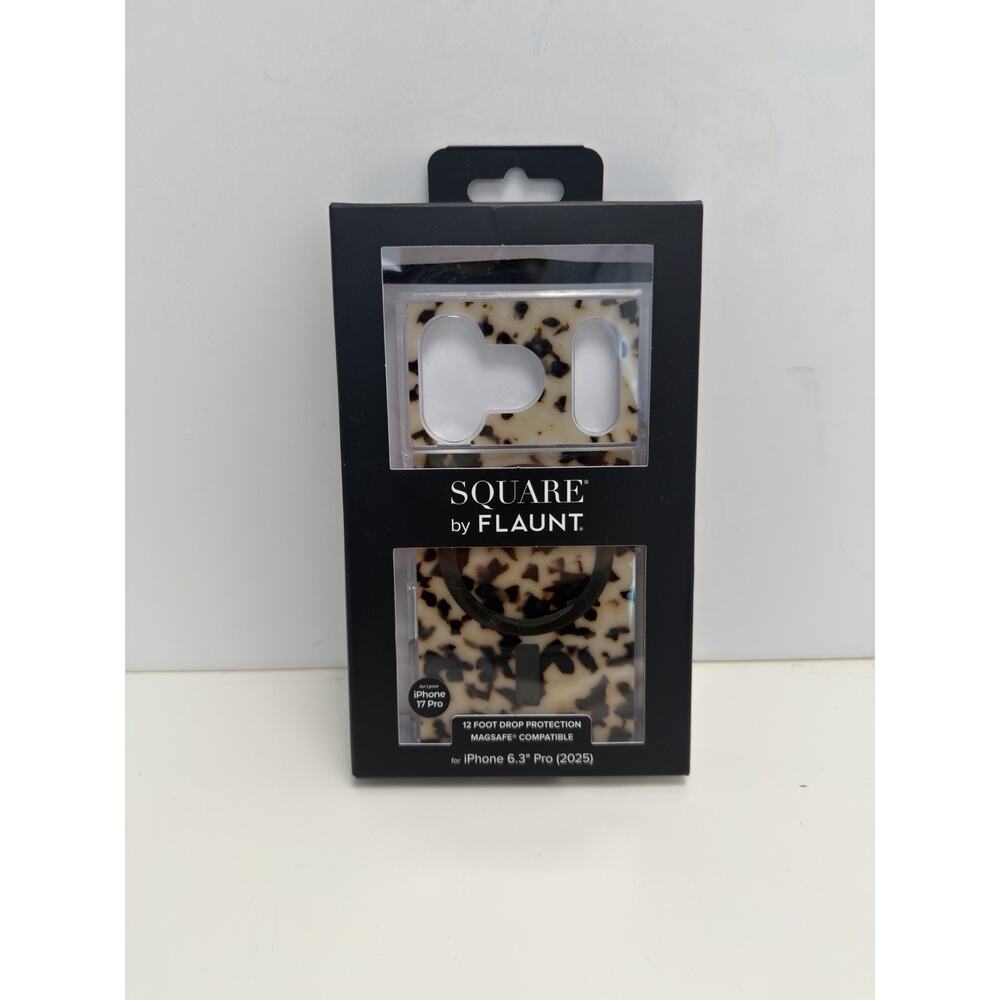FLAUNT Square Case for Apple iPhone 17 Pro Blonde Tortoise Shell OPEN NEW